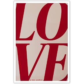 Eclectic Red Romance Love Canvas Wall Art Trendy Couple Valentine'S Day Poster Retro 70s Anniversary Prints Painting Minimalist Psychedelic Wall Decor For Home Bedroom Dorm 12X16in Unframed