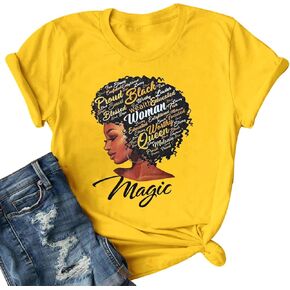 Women Black History T Shirts Afro American Culture Awareness Shirt Vintage Natural Hair Melanin Tee Tops