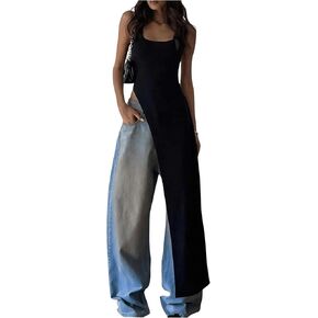 Floerns Women's Sleeveless Asymmetrical Hem Tank Top Square Neck Long Length Tee Shirt