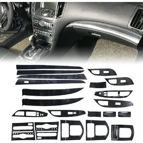 FZJDSD 3D Carbon Fiber Pattern Interior DIY Trim Decals Compatible with Infiniti G25 G37 2007 2008 2009 2010 2011 2012 2013 Available On 4 Doors Models Only