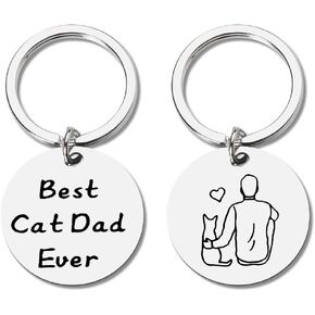 Cat Dad Christmas Gifts for Men Funny Keychain for Boyfriend Husband Birthday Gifts for Him Cat Daddy Gifts for Son Brother Fathers Day Gift for Cat Lovers Best Friend Friendship Gifts for Teen Boys