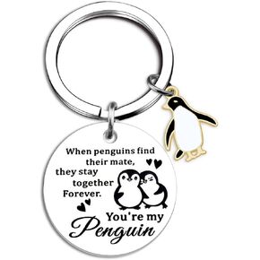 Special Gifts for Husband Best Mens Birthday Gifts for Boyfriend Husband Lover Couple Penguin Keychains Christmas Anniversary Valentines Sweetest Day Distance Birthday Present Keychain