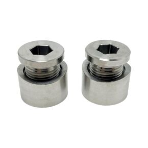 2Sets Stainless o2 Oxygen Sensor Bung Plug m18*1.5 Threaded Stainless Steel Notched Style(2 Bungs/2 Plugs)