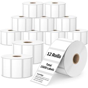 12 Rolls 2.25" x 1.25" Direct Thermal Labels, 12000 Labels 2-1/4x1-1/4 Barcode & Multipurpose Label,Self-Adhesive Address Shipping Stickers Compatible with Zebra, Rollo, Munbyn Thermal Labels Printers