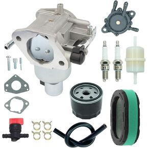 طقم مكربن ​​16-853-19S مناسب لمحرك Kohler KT725 KT730 KT735 KT740 KT745 22-26HP 7000 مع أجزاء مضخة الوقود فلتر زيت فلتر الهواء، يستبدل 16 853 19S، 32 853 63S، 32 853 67-S