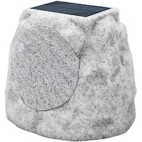 Outdoor Speakers - Wireless Rock Outdoor Bluetooth Speakers for Garden Patio Party Pool, 7 Colors for All Seasons Solar Speakers OutdoorWaterproof with Rechargeable Battery (Grey, Two)