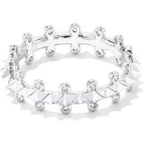 Kendra Scott Jada Band Ring Silver White Crystal 6