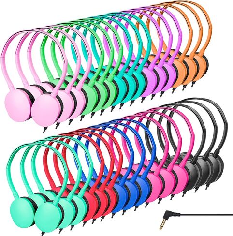 Classroom Bulk Kids Headphones for School Classroom Students Kids Children Teen and Adults (20 Pack Black) in Saudi Arabia