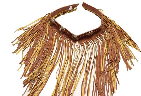 حزام خصر نسائي من الجلد الصناعي، تنورة طويلة، حزام Concho ساحر، شراشيب S M بني in Kuwait