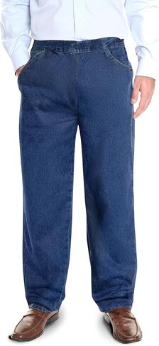 Pembrook Mens Elastic Waist Pants for Seniors - Elderly Elastic Waist Pants Men | Relax Fit Elastic Waist Jeans for Men in Saudi Arabia