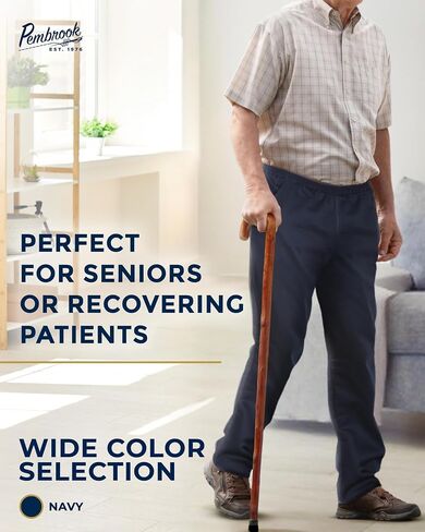 Pembrook Mens Elastic Waist Pants for Seniors - Elderly Elastic Waist Pants Men | Relax Fit Elastic Waist Jeans for Men in Saudi Arabia