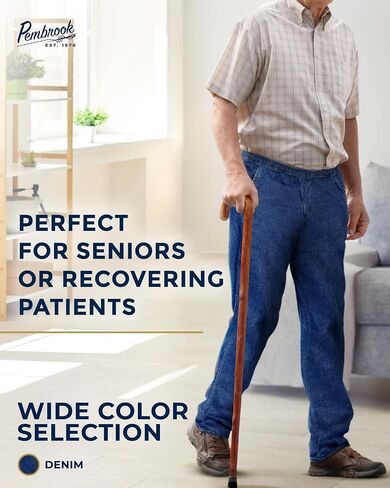 Pembrook Mens Elastic Waist Pants for Seniors - Elderly Elastic Waist Pants Men | Relax Fit Elastic Waist Jeans for Men in Saudi Arabia
