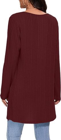 Women's Fall Casual Open Front Long Cardigan Loose Lightweight Cardigans with Pockets in Saudi Arabia