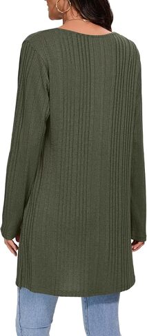 Women's Fall Casual Open Front Long Cardigan Loose Lightweight Cardigans with Pockets in Saudi Arabia