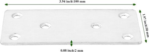 MAHIONG 20 Pack 5-1/2 x 2 Inch Flat Mending Plates, Stainless Steel Flat Straight Brace Repair Fixing Brackets with Screws, Mending Joining Plates for Furniture Repairing, 1.9 mm Thickness in Kuwait