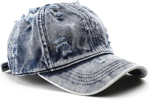 Vintage Washed Distressed Baseball Cap Unconstructed Cotton Denim Trucker Dad Hat for Men Women Headwear in Saudi Arabia