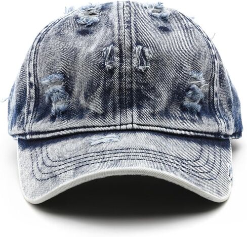Vintage Washed Distressed Baseball Cap Unconstructed Cotton Denim Trucker Dad Hat for Men Women Headwear in Saudi Arabia