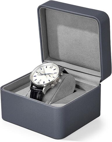 Premium PU Leather Single Watch Gift Box Single Watch Storage Case with Removable Pillow Wristwatch Box(Light-grey) in Saudi Arabia