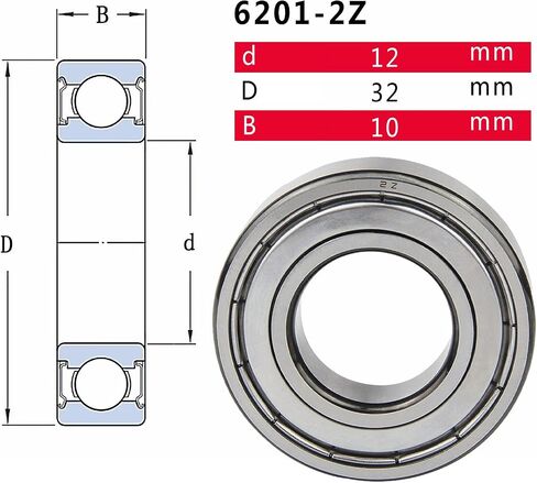 6204-ZZ Bearings, 20x47x14mm Ball Bearing 6204zz Bearing ID 20mm, OD 47mm, Thickness 14mm Deep Groove Ball Bearing for 3D Printer, Fidget Spinner, Scooters Ball Bearing 2pcs in Saudi Arabia