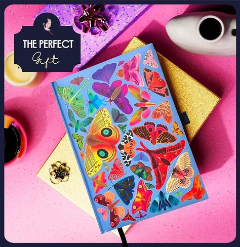 دفتر يوميات Elena Essex مبطن بالكريم مقاس A5 للنساء والرجال / 160 صفحة/ مسطرة جامعية / ورق سميك 160 جرامًا للمتر المربع / مجلات غلاف فني للنساء / مجلات للكتابة / دفتر ملاحظات للعمل وتدوين الملاحظات - الزهور in Kuwait