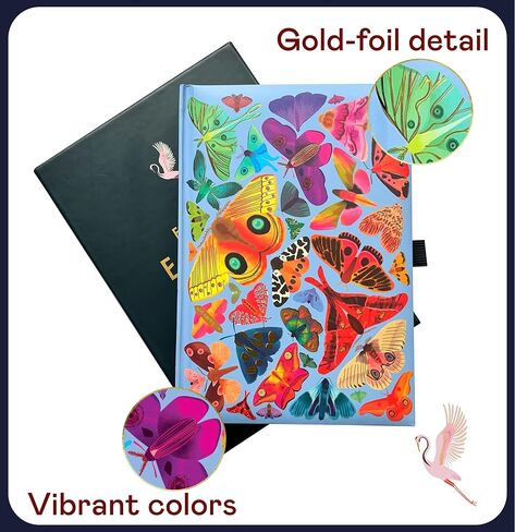 دفتر يوميات Elena Essex مبطن بالكريم مقاس A5 للنساء والرجال / 160 صفحة/ مسطرة جامعية / ورق سميك 160 جرامًا للمتر المربع / مجلات غلاف فني للنساء / مجلات للكتابة / دفتر ملاحظات للعمل وتدوين الملاحظات - الزهور in Kuwait