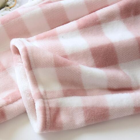 Womens Plaid Fluffy Pajama Pants Fuzzy Fleece Cozy Lounge Pants with Pockets Winter Warm Pj Bottoms in Kuwait