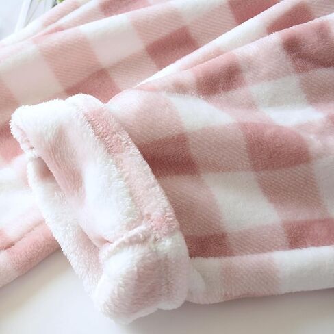 Womens Plaid Fluffy Pajama Pants Fuzzy Fleece Cozy Lounge Pants with Pockets Winter Warm Pj Bottoms in Kuwait