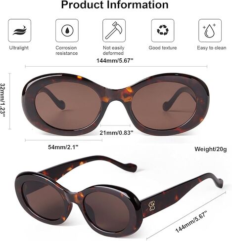 Retro Oval Sunglasses for Women Small Face 90s Vintage Cute Cat Eye Sun glasses Black in Kuwait
