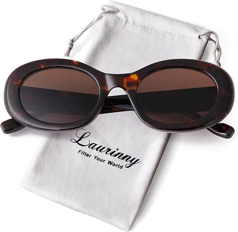 Retro Oval Sunglasses for Women Small Face 90s Vintage Cute Cat Eye Sun glasses Black in Kuwait