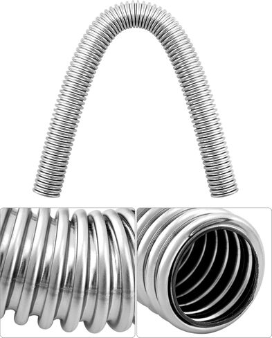 QWORK Universal 24-Inch Flexible Stainless Steel Radiator Hose Kit with Polished Aluminum Ends and Rubber Sleeves – Compatible with 1-1/4" Neck in Saudi Arabia