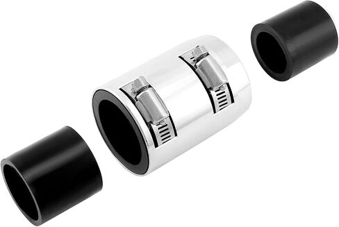 QWORK Universal 24-Inch Flexible Stainless Steel Radiator Hose Kit with Polished Aluminum Ends and Rubber Sleeves – Compatible with 1-1/4" Neck in Saudi Arabia