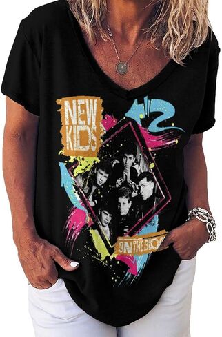 Women Hawaiian Loose Polyester Short-Sleeve Shirts Tops,Vintage V Neck Graphic Tees in Saudi Arabia