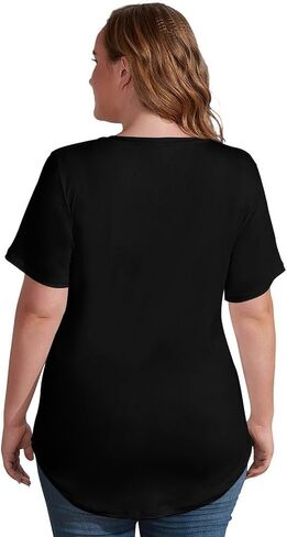 Women Hawaiian Loose Polyester Short-Sleeve Shirts Tops,Vintage V Neck Graphic Tees in Saudi Arabia