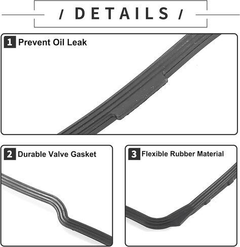 Motoforti Valve Cover Gasket, Cylinder Head Valve Seal Gasket, for Suzuki GRAND VITARA II (JT) 2.0 All-wheel Drive, Rubber, No.1118965J00, Black in Saudi Arabia