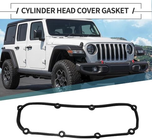 Motoforti Valve Cover Gasket, Cylinder Head Valve Seal Gasket, for Jeep Wrangler 2007-2011 for Dodge Caravan 2004-2007, Rubber, No.4648987AA, Black, Rocker Cover Gasket in Saudi Arabia