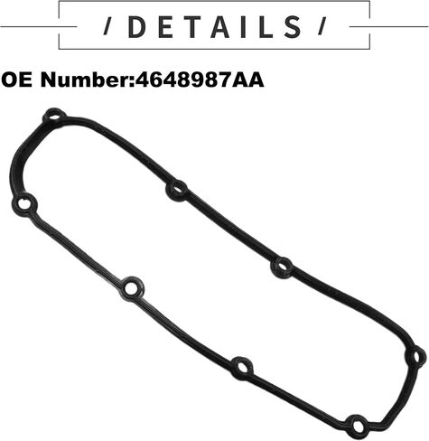 Motoforti Valve Cover Gasket, Cylinder Head Valve Seal Gasket, for Jeep Wrangler 2007-2011 for Dodge Caravan 2004-2007, Rubber, No.4648987AA, Black, Rocker Cover Gasket in Saudi Arabia