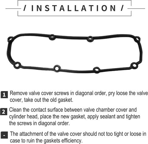 Motoforti Valve Cover Gasket, Cylinder Head Valve Seal Gasket, for Jeep Wrangler 2007-2011 for Dodge Caravan 2004-2007, Rubber, No.4648987AA, Black, Rocker Cover Gasket in Saudi Arabia