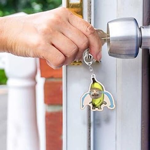 سلسلة مفاتيح JJLFresheners مرحة ولطيفة على شكل قطة، أصوات بكاء تصنع سلسلة مفاتيح لحقائب الظهر وحقائب اليد للبالغين، وحلقات مفاتيح نسائية وإكسسوارات السيارة in Saudi Arabia