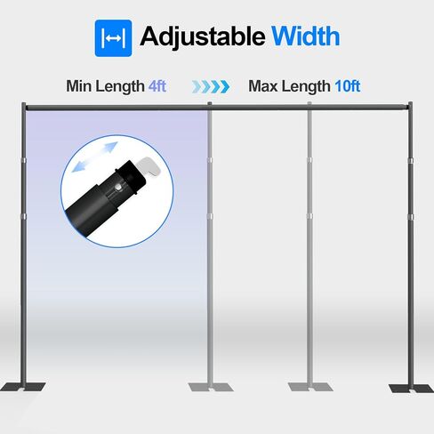 Pipe and Drape Backdrop Stand Kit, Heavy Duty Backdrop Stan10ftx10ft, Adjustable Background Stand for Photography, Wedding, Party, Events Decoration in Saudi Arabia