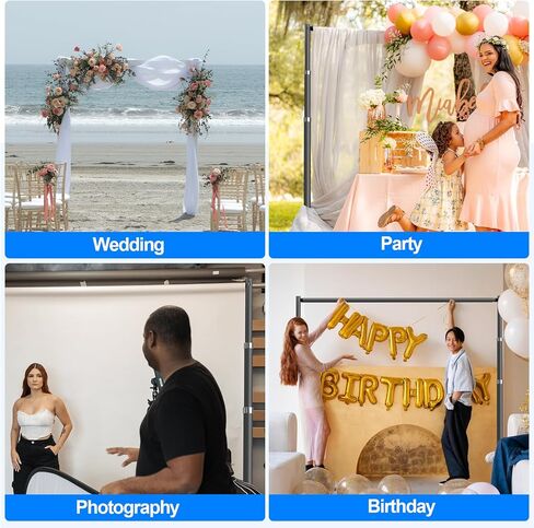 Pipe and Drape Backdrop Stand Kit, Heavy Duty Backdrop Stan10ftx10ft, Adjustable Background Stand for Photography, Wedding, Party, Events Decoration in Saudi Arabia