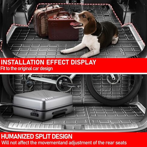 البضائع مع حصيرة مسند الظهر متوافقة مع 2020 2021 2022 2023 2024 Ford Escape TPE Cargo Liner Trunk مع مسند الظهر حصيرة خلف الصف الثالث لملحقات Ford Escape 2024 (صندوق السيارة مع حصيرة مسند الظهر) in Saudi Arabia