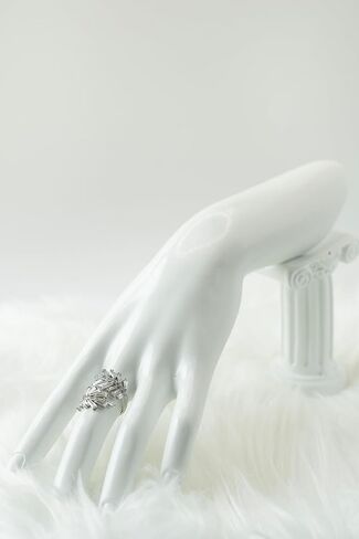 Crystal Cocktail Ring Cross Leaves Fashion Statement in Saudi Arabia