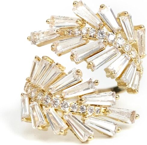 Crystal Cocktail Ring Cross Leaves Fashion Statement in Saudi Arabia