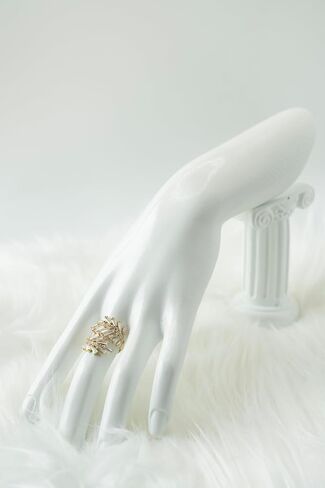 Crystal Cocktail Ring Cross Leaves Fashion Statement in Saudi Arabia