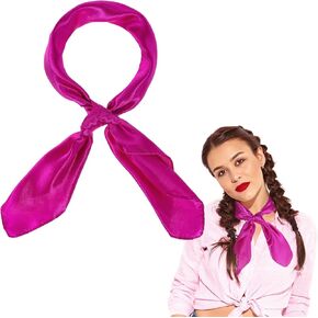 23.6" Small Silk Scarf Satin Neck Scarf Women Satin Scarf Small Hair Scarf Square Silk Head Scarf Costume Bandana Vintage Handkerchief Ribbon Scarf