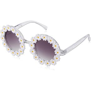Circus NY by Sam Edelman Women's CC346 Daisy Flower Round Sunglasses with UV400 Protection - Trendy Gifts for Her, 49mm
