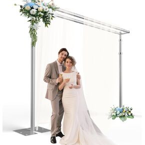 Heavy Duty Backdrop Stand 8.6x10ft, Double Crossbar Pipe and Drape Backdrop Stand Kit, Adjustable Metal Frame, Background Stand Backdrop for Wedding Photography Birthday Party Decorations