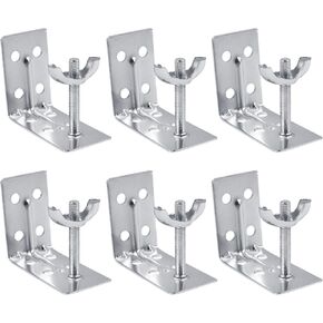 6 PCS Roman Shade Brackets Wall Mounting with Wingnut, Silver Metal L Blind Brackets for Roman Shade Hardware Kit, Ceiling Wall Mount Holder Bracket for Home Inside Woven Wood Bamboo Fold Shade Window