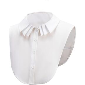 Joyci Pure White Detachable Dickey Peter Pan Shirt Fake Collar