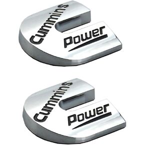 2 Pack Compatible with Cummin Engines Power Automotive Badge Emblem Decals (Silver Black)